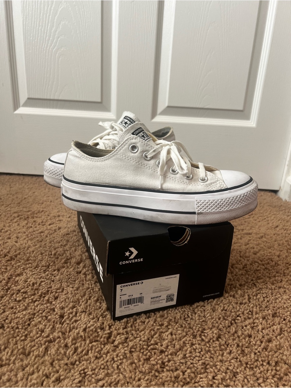 White Platform Converse